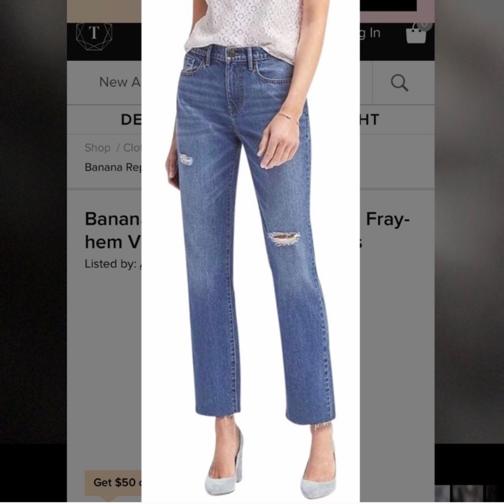 Banana republic vintage straight frayed